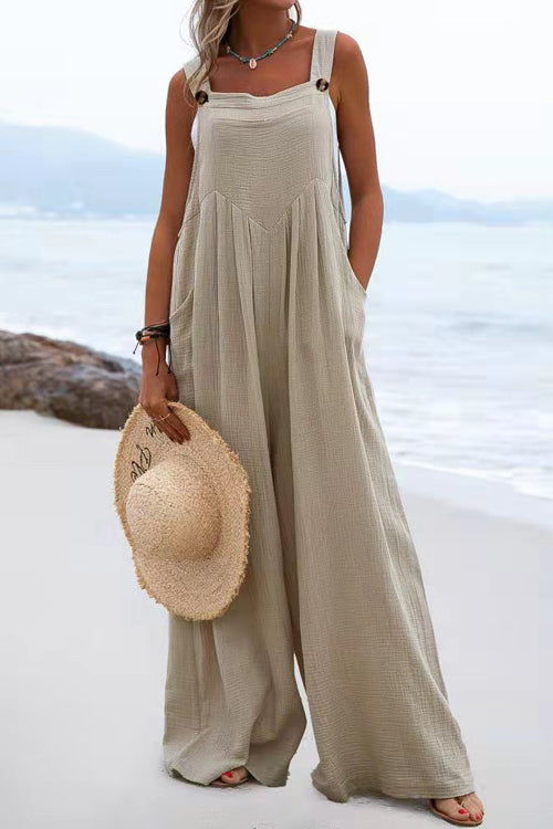 Women's Bohemian Overall Jumpsuit – Wide Leg Spaghetti Strap Summer Style