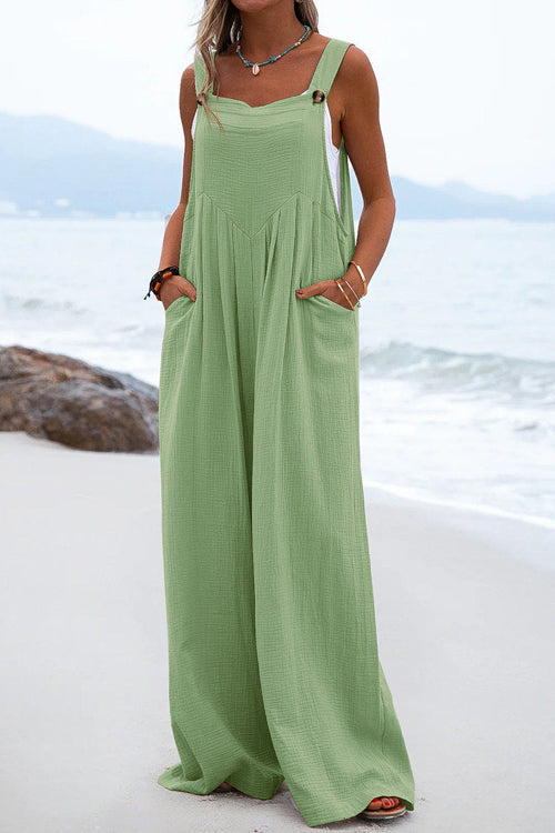 Women's Bohemian Overall Jumpsuit – Wide Leg Spaghetti Strap Summer Style