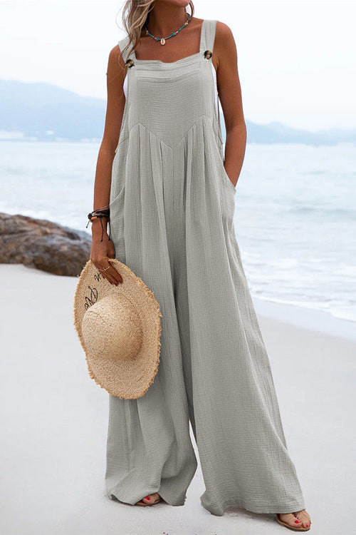 Women's Bohemian Overall Jumpsuit – Wide Leg Spaghetti Strap Summer Style