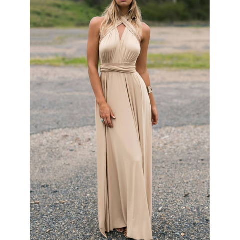 Women's Convertible Evening Maxi Dress – Elegant Occasion Style