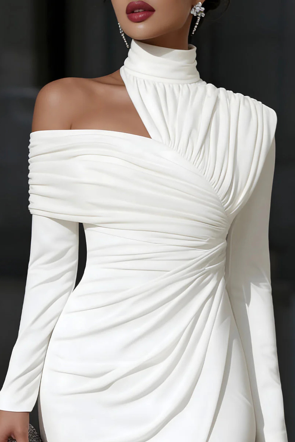 Women's One-Shoulder Midi Dress – Wedding Guest Occasion Style