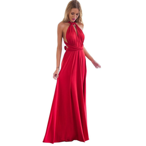 Women's Convertible Evening Maxi Dress – Elegant Occasion Style