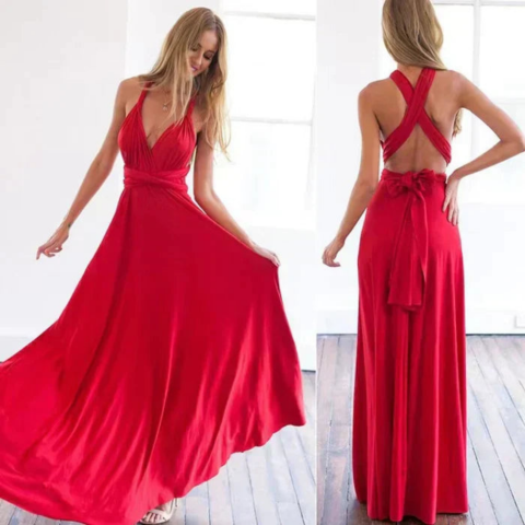 Women's Adjustable Strap Maxi Dress – Lightweight Elegant Summer Style