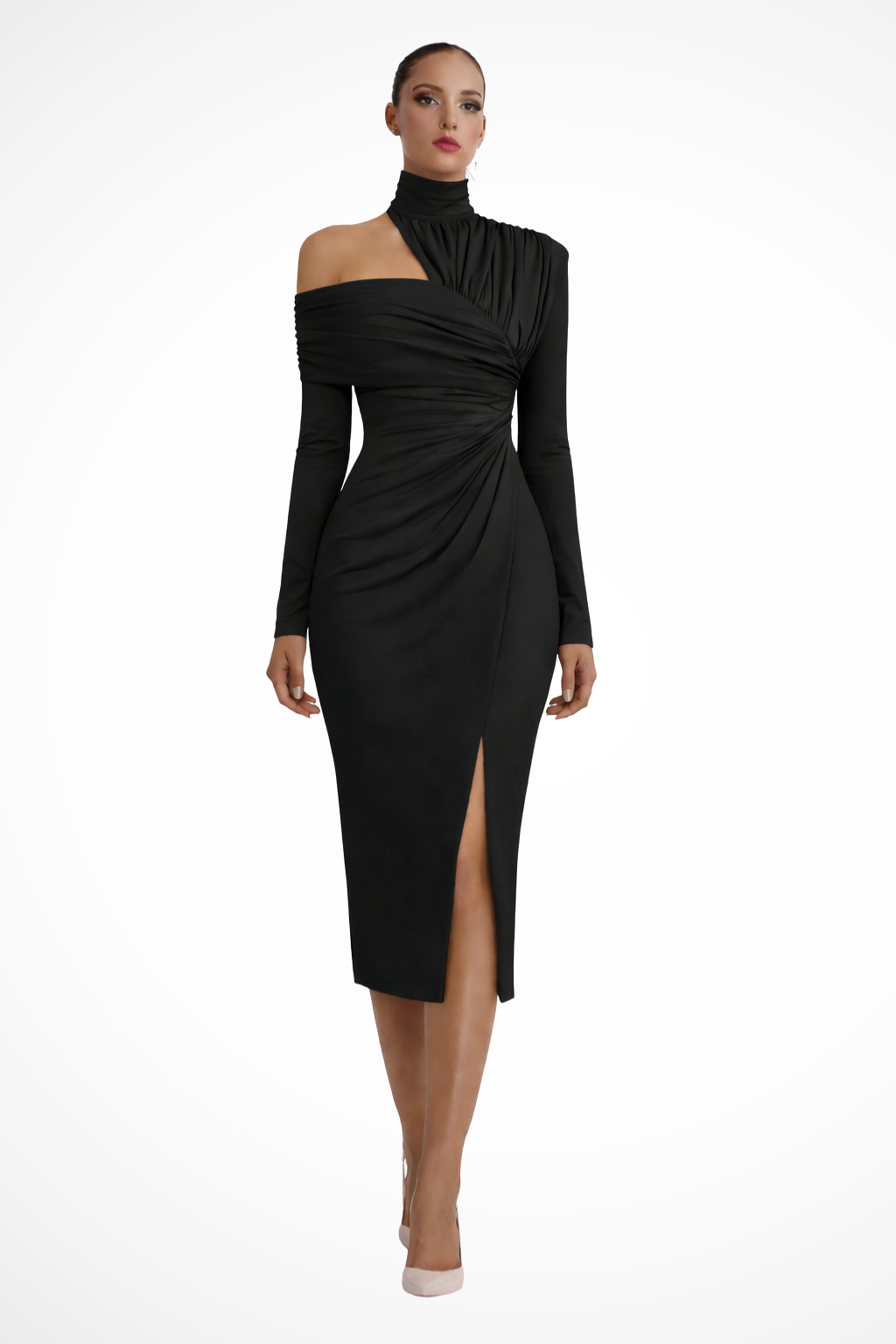 Women's One-Shoulder Midi Dress – Wedding Guest Occasion Style