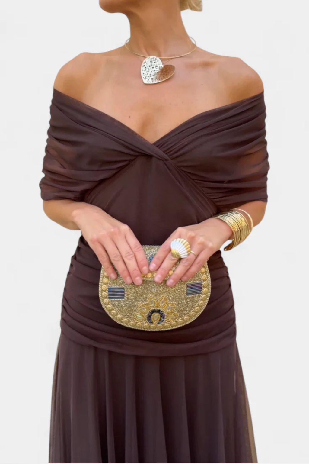 Women's Off-Shoulder Pleated Dress – Elegant Summer Style