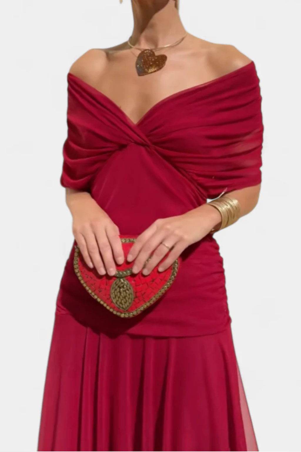 Women's Off-Shoulder Pleated Dress – Elegant Summer Style