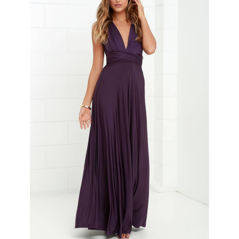 Women's Convertible Evening Maxi Dress – Elegant Occasion Style