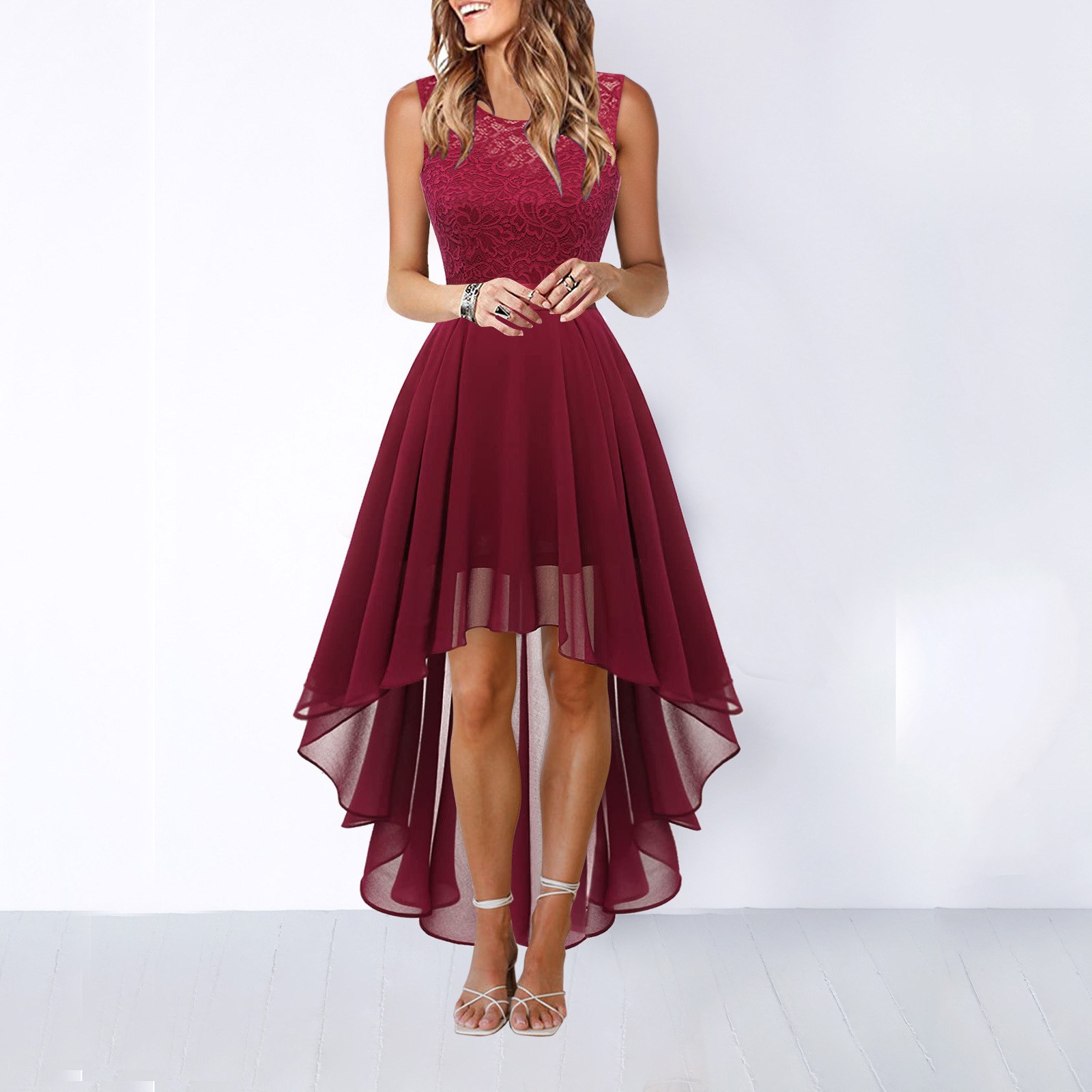 Women's Wedding Guest High-Low Dress – Elegant Occasion Style