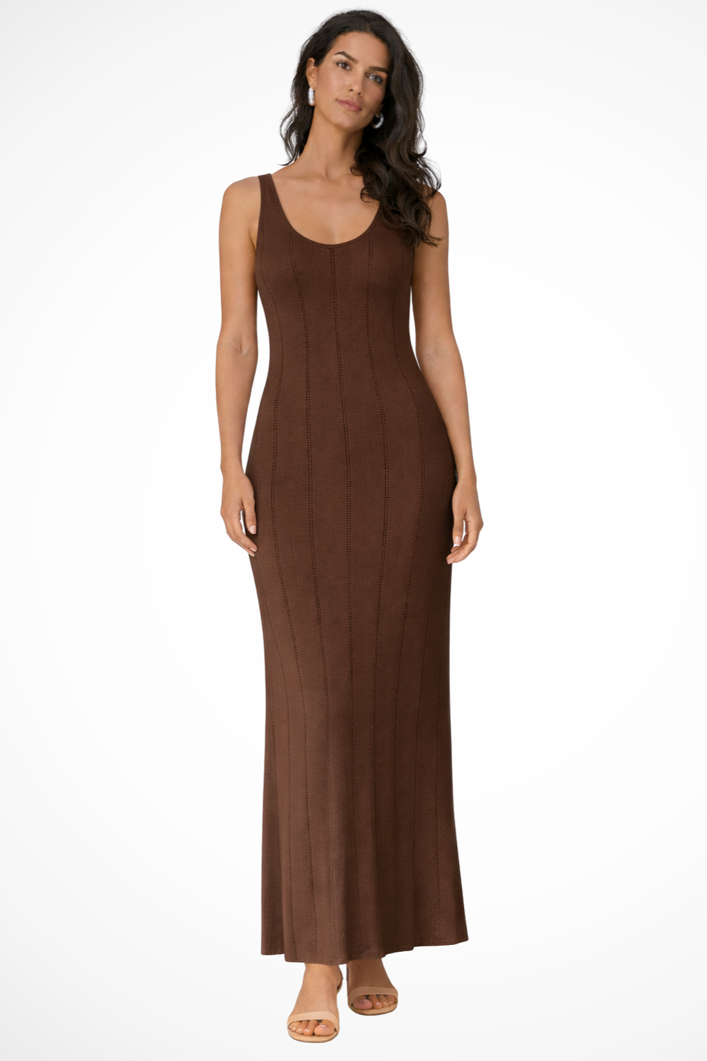 Women's Sleeveless Knit Maxi Dress – Summer Wedding Guest Style