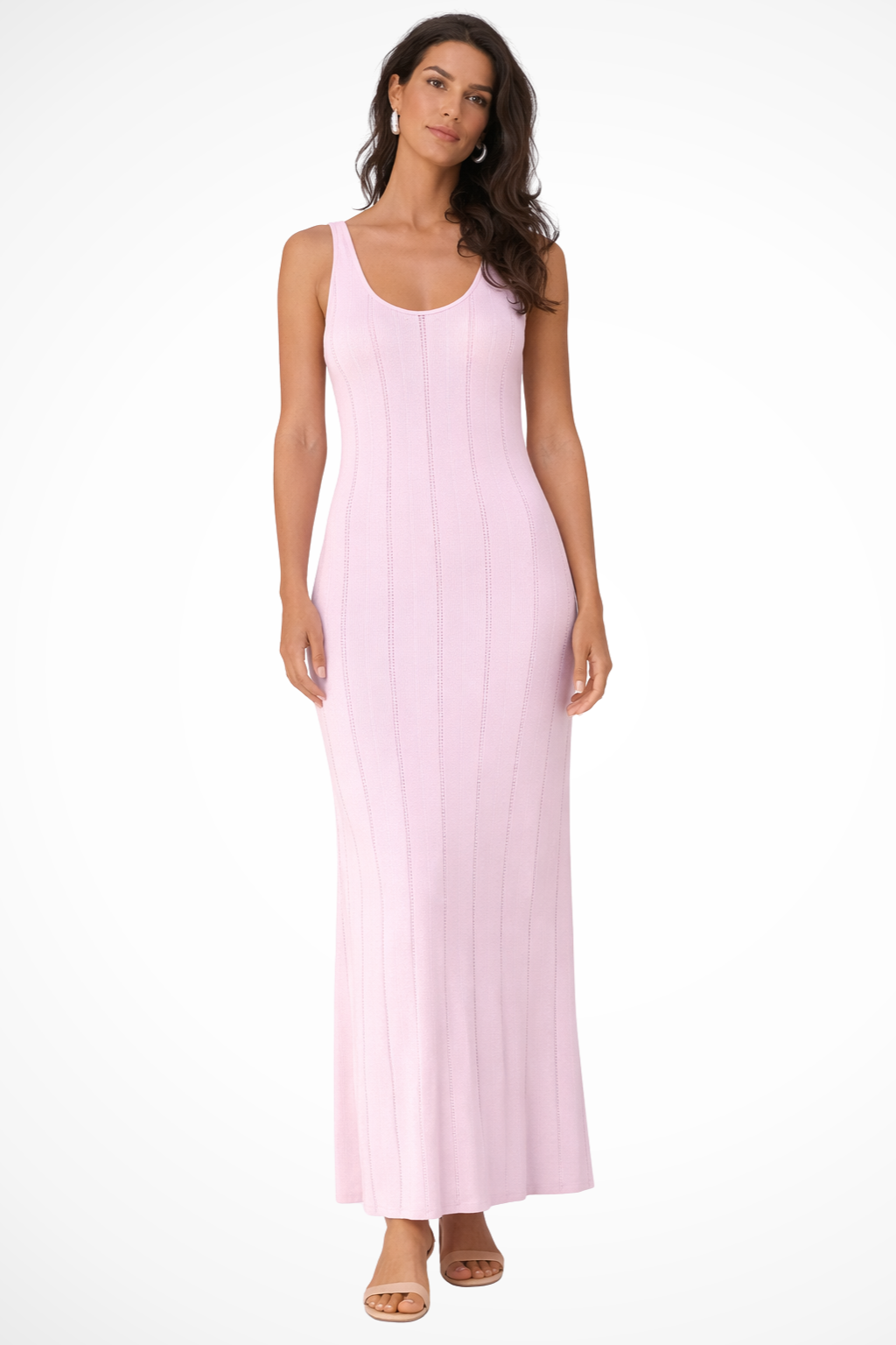 Women's Sleeveless Knit Maxi Dress – Summer Wedding Guest Style