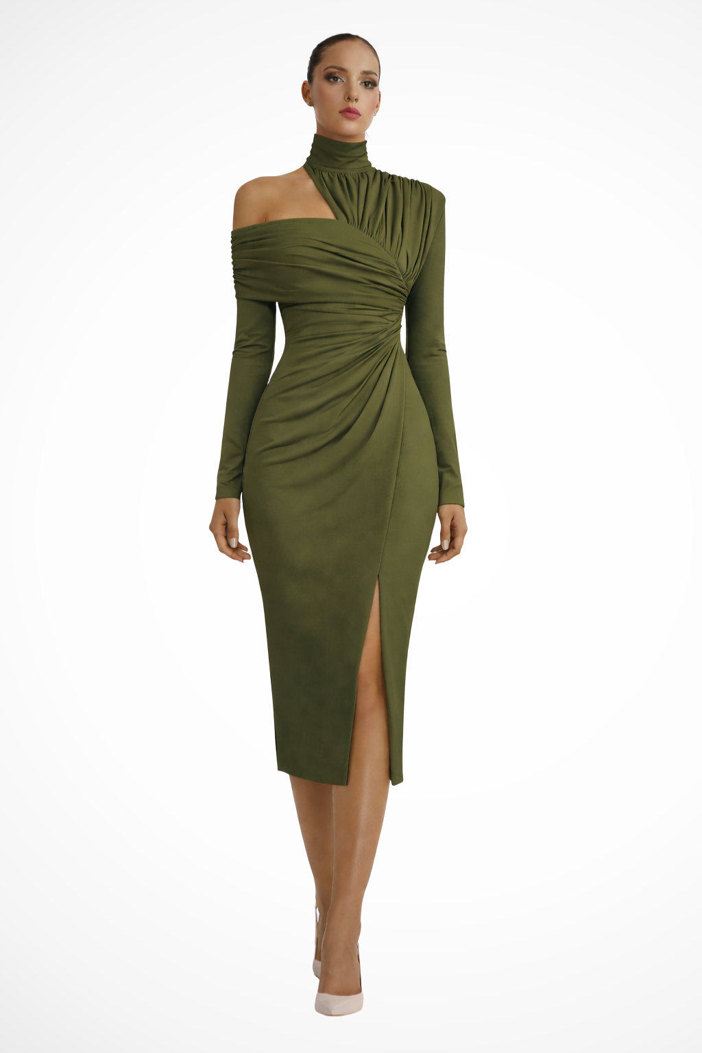 Women's One-Shoulder Midi Dress – Wedding Guest Occasion Style