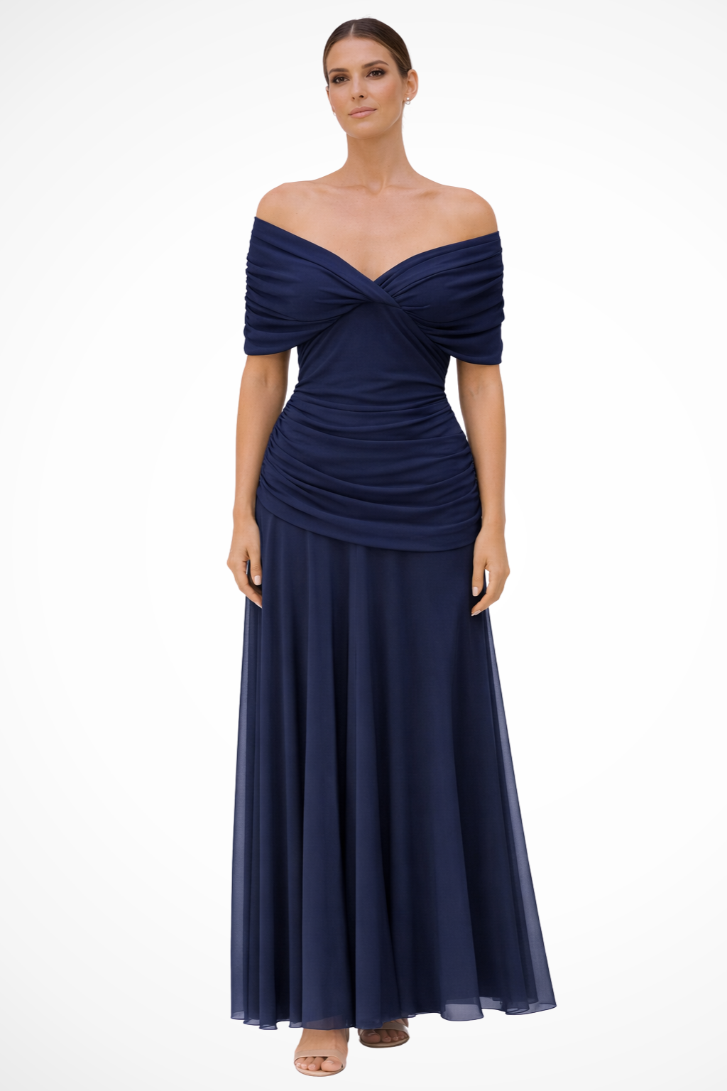 Women's Off-Shoulder Pleated Dress – Elegant Summer Style