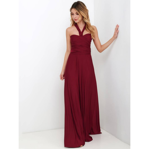 Women's Convertible Evening Maxi Dress – Elegant Occasion Style