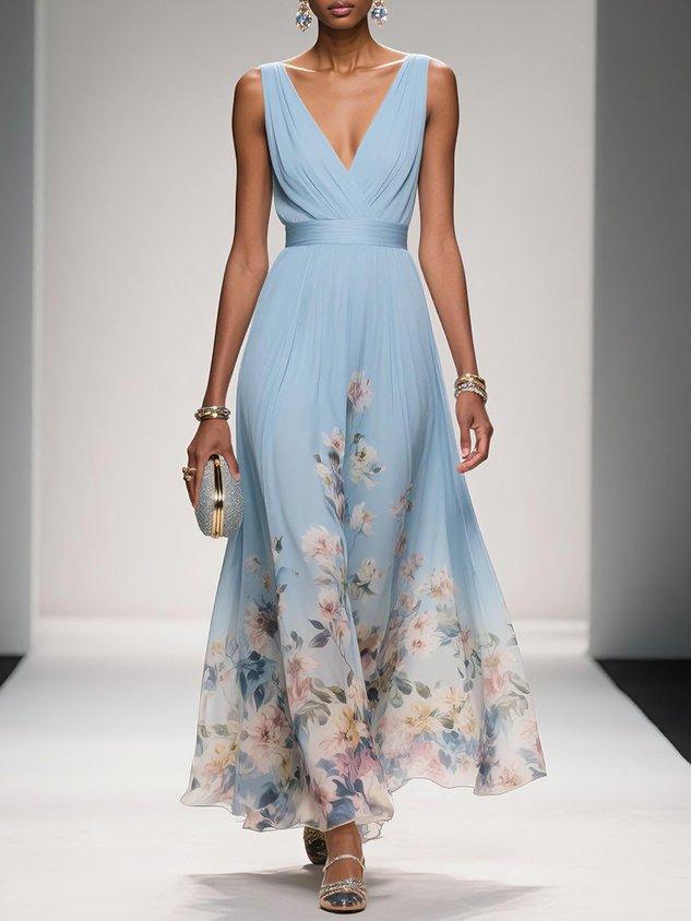 Women's Floral Print Wedding Guest Dress – Elegant Occasion Style
