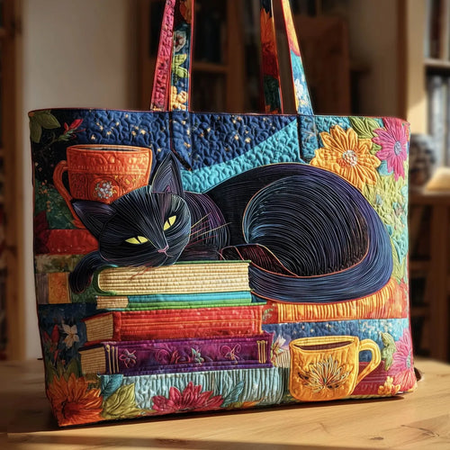 Black Cat Quilted Bag – Books & Teacups Charming Everyday Accessory