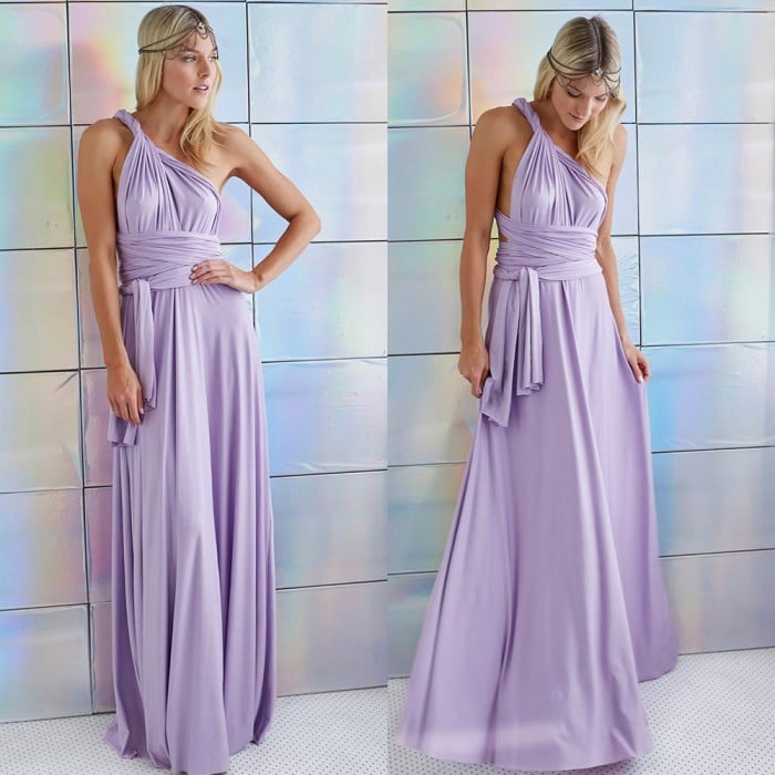 Women's Open Back Maxi Wedding Guest Dress – Elegant Lightweight Flow