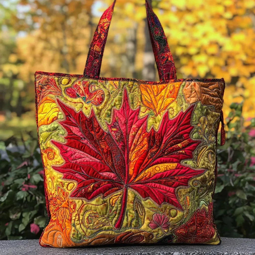 Maple Sunset Quilted Bag – Warm Nature-Inspired Everyday Accessory