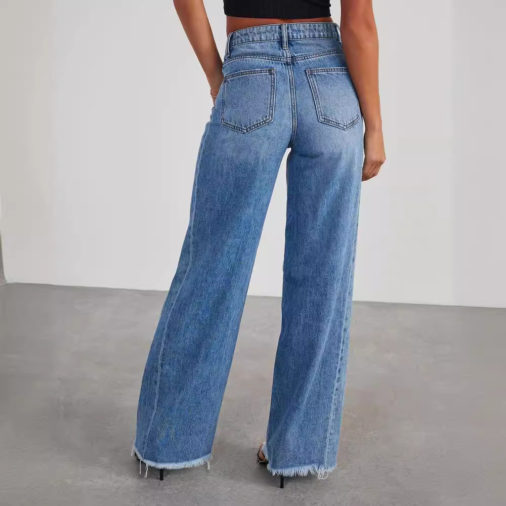 Women's Wide-Leg High-Waisted Jeans – Casual Everyday Style