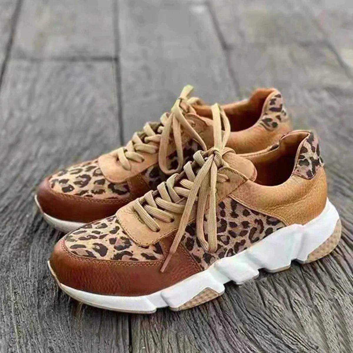 Women's Lace-Up Street Sneakers – Casual Running Inspired Style