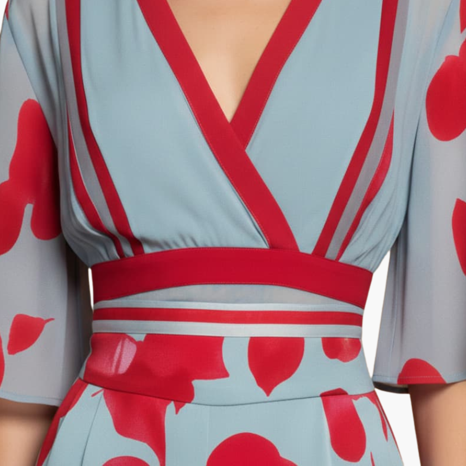 Floral Dress with V-Neck for Women – Elegant & Long