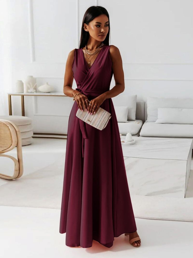 Women's Enchanting V-Neck Maxi Dress – Flowy Elegant Style