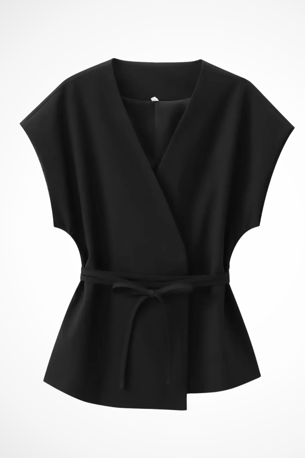 Women's Belted Wrap Top and Wide Leg Linen Trousers Set – Elegant Style