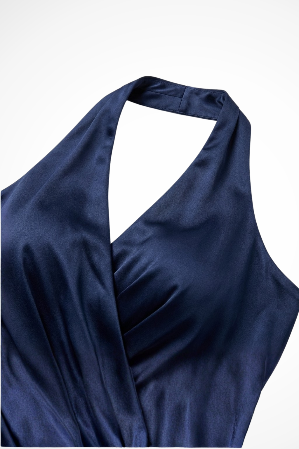 Women's Halter Satin Maxi Dress – Wedding Guest Elegant Style