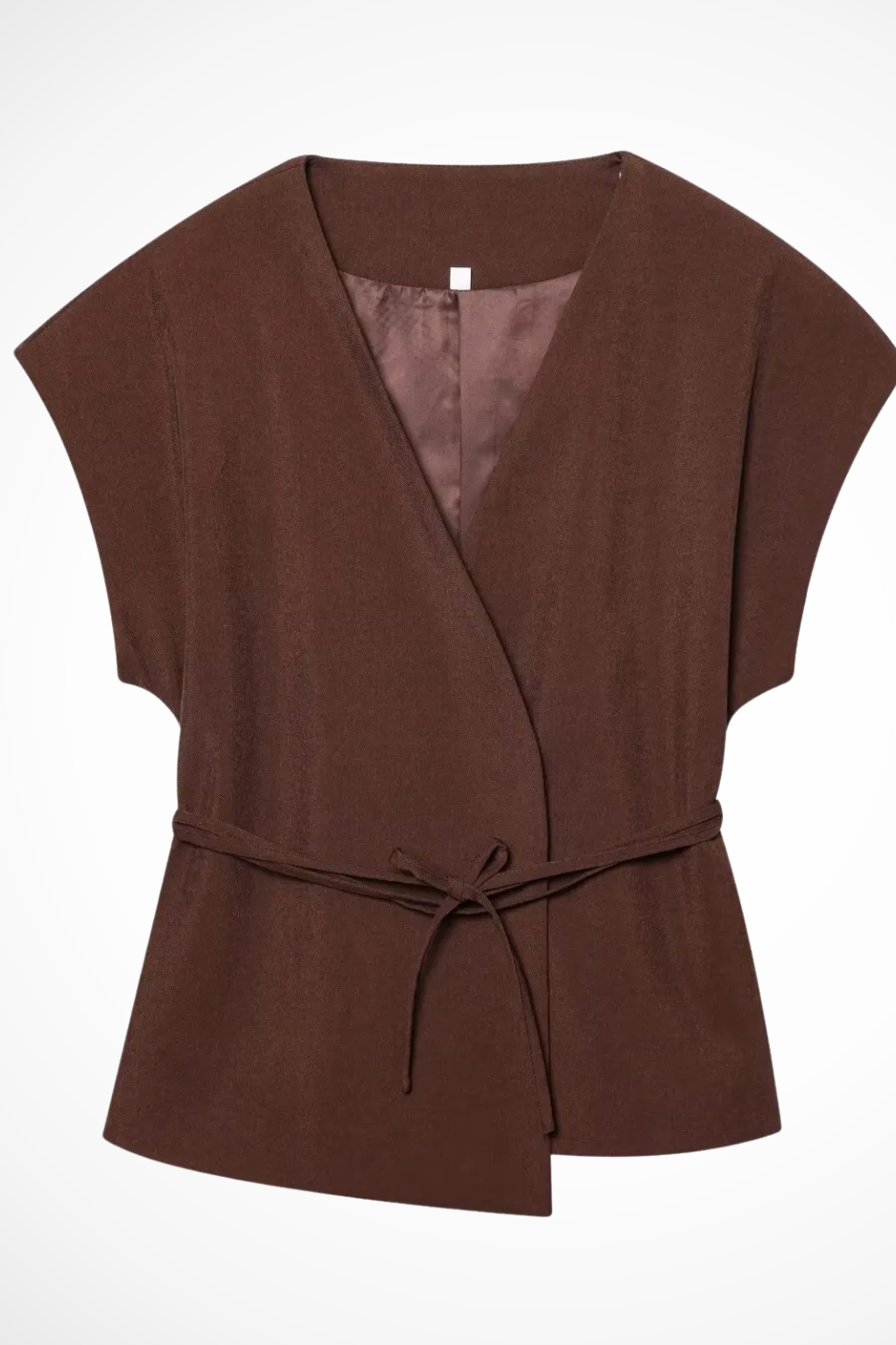 Women's Belted Wrap Top and Wide Leg Linen Trousers Set – Elegant Style