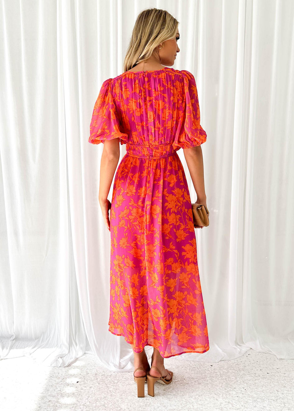 Women's V-Neck Flared Maxi Dress – Wedding Guest Flattering Graceful Style