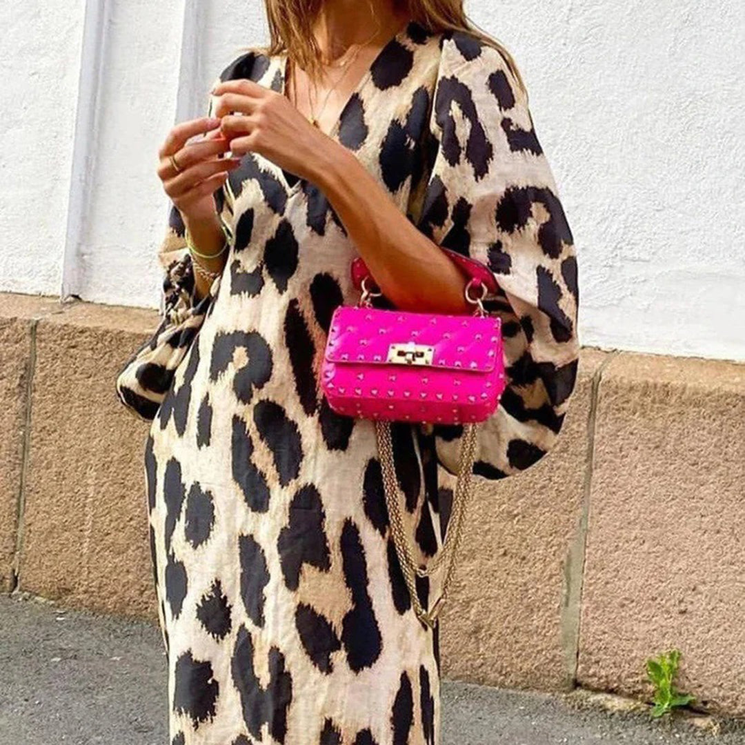 Women's Leopard Print Maxi Dress – Bold Flowy Statement Style
