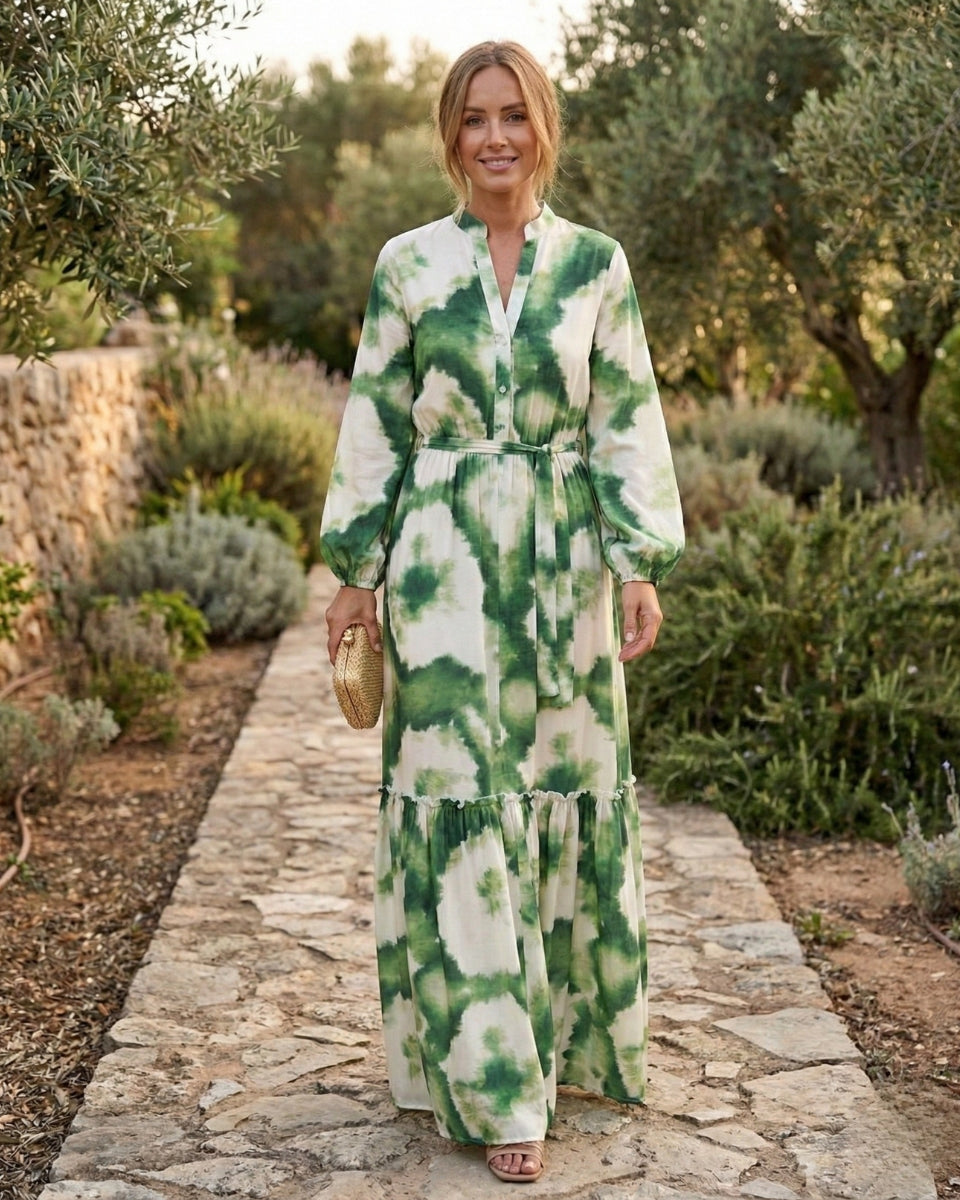 Women's Enchanted Flow Tie-Waist Maxi Dress