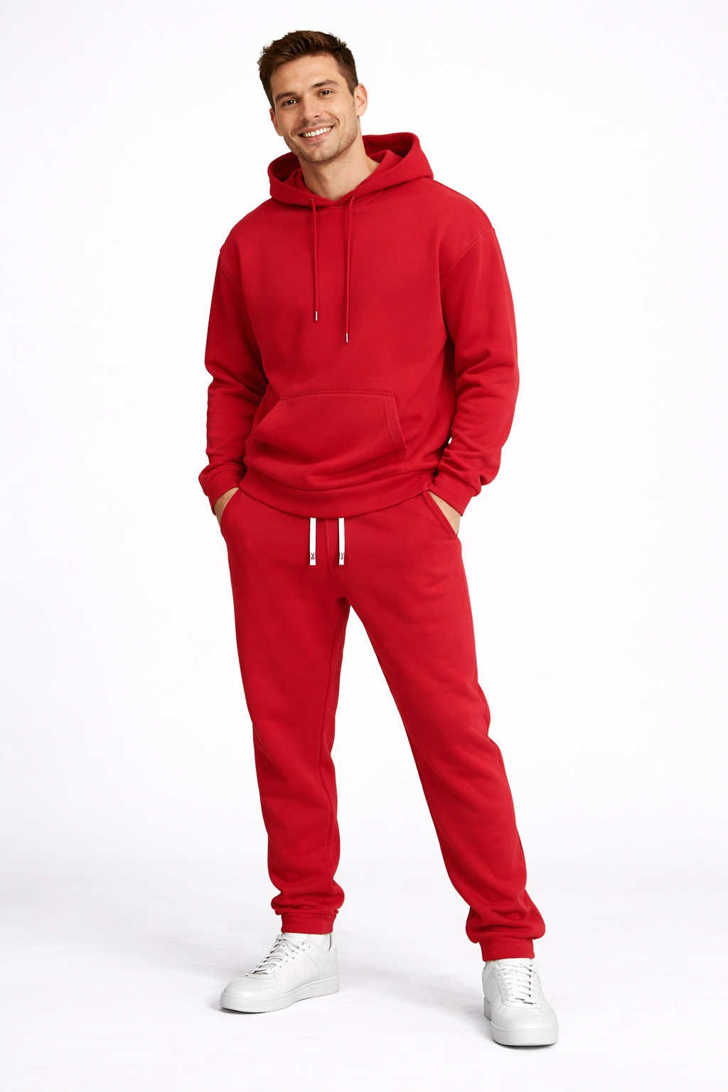 Men's Hoodie and Jogger Tracksuit Set – Comfortable Polyester Sport Style