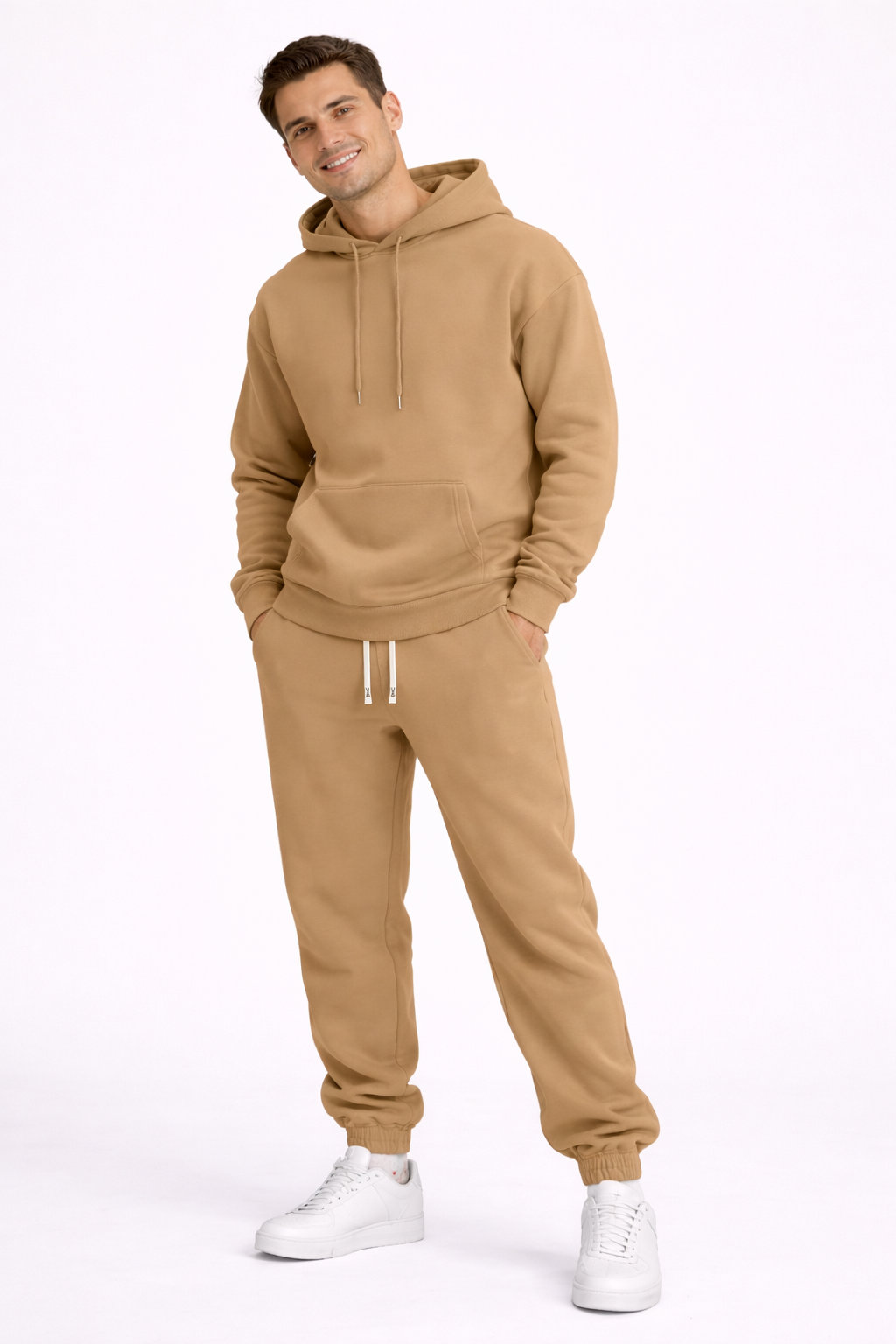 Men's Hoodie and Jogger Tracksuit Set – Comfortable Polyester Sport Style