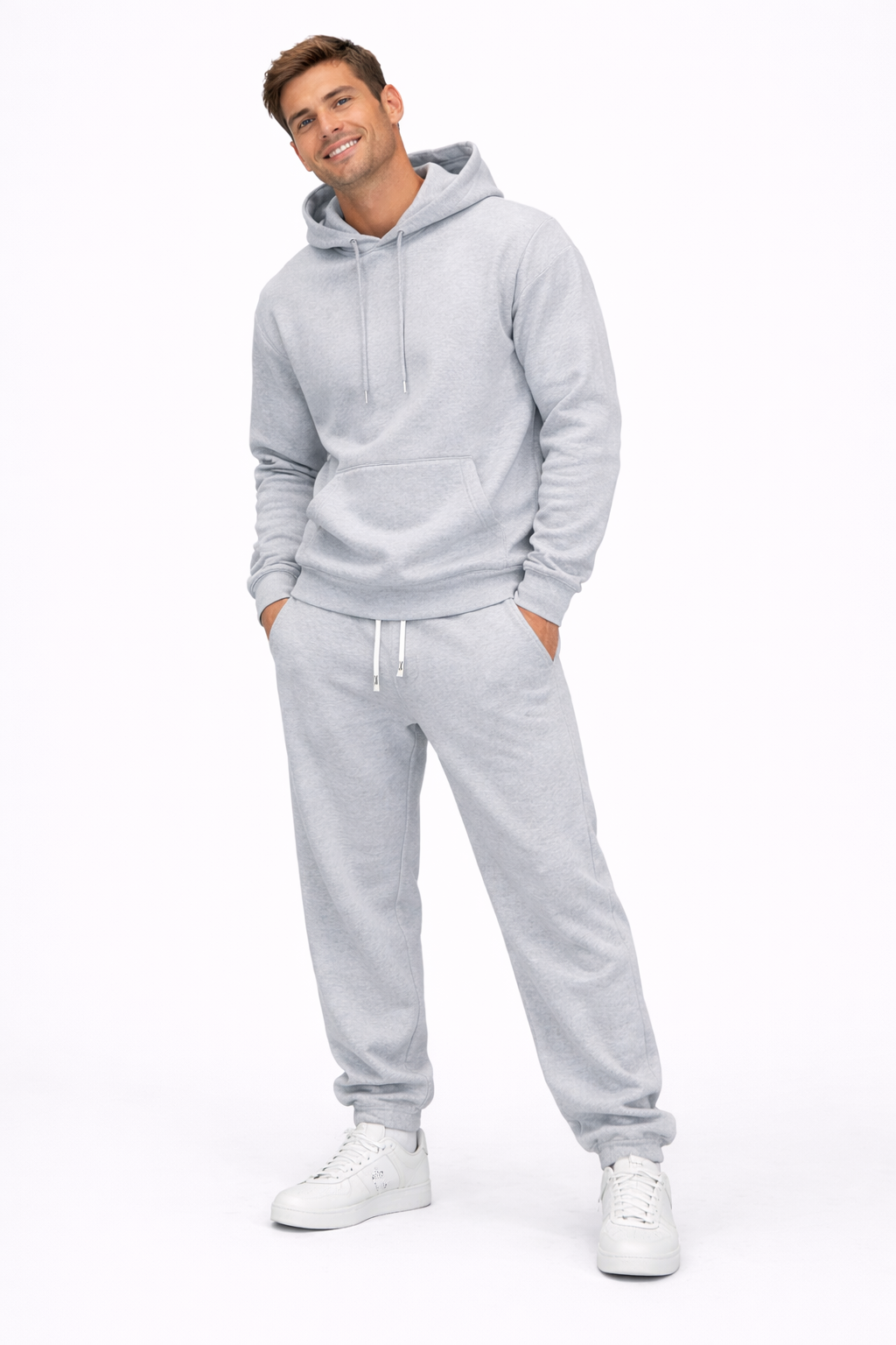 Men's Hoodie and Jogger Tracksuit Set – Comfortable Polyester Sport Style