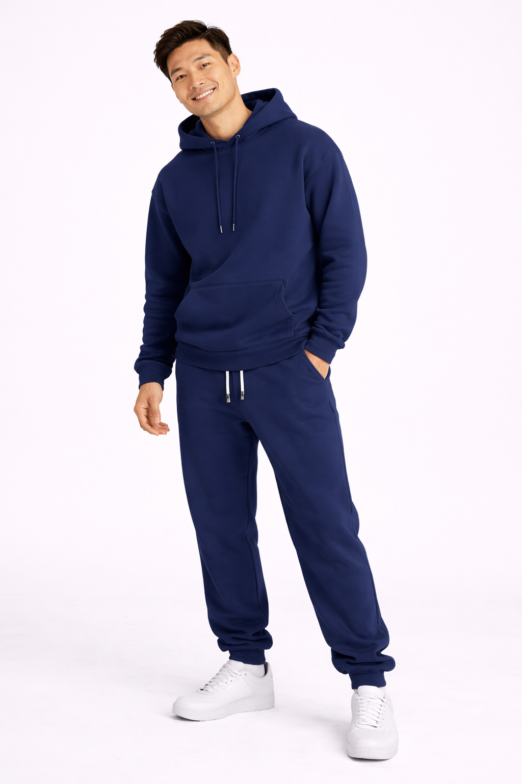 Men's Hoodie and Jogger Tracksuit Set – Comfortable Polyester Sport Style
