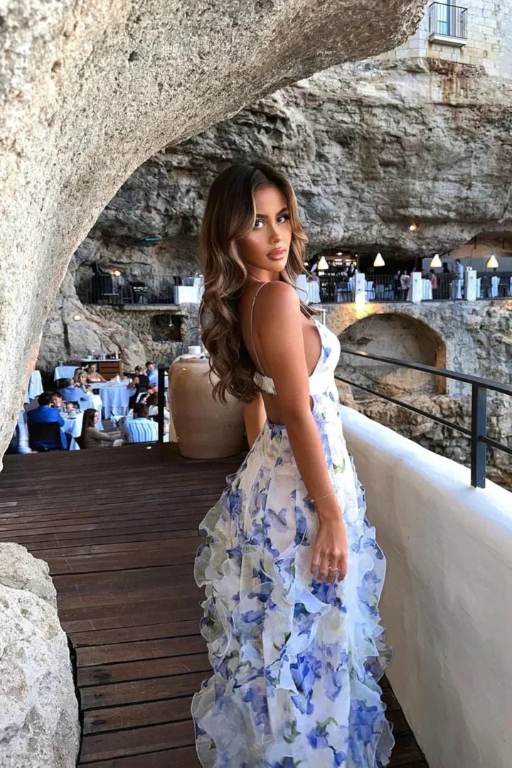 Women's Enchanted Whispers Ruffled Maxi Dress