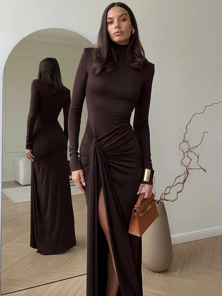 Women's Classy Ruched Maxi Dress