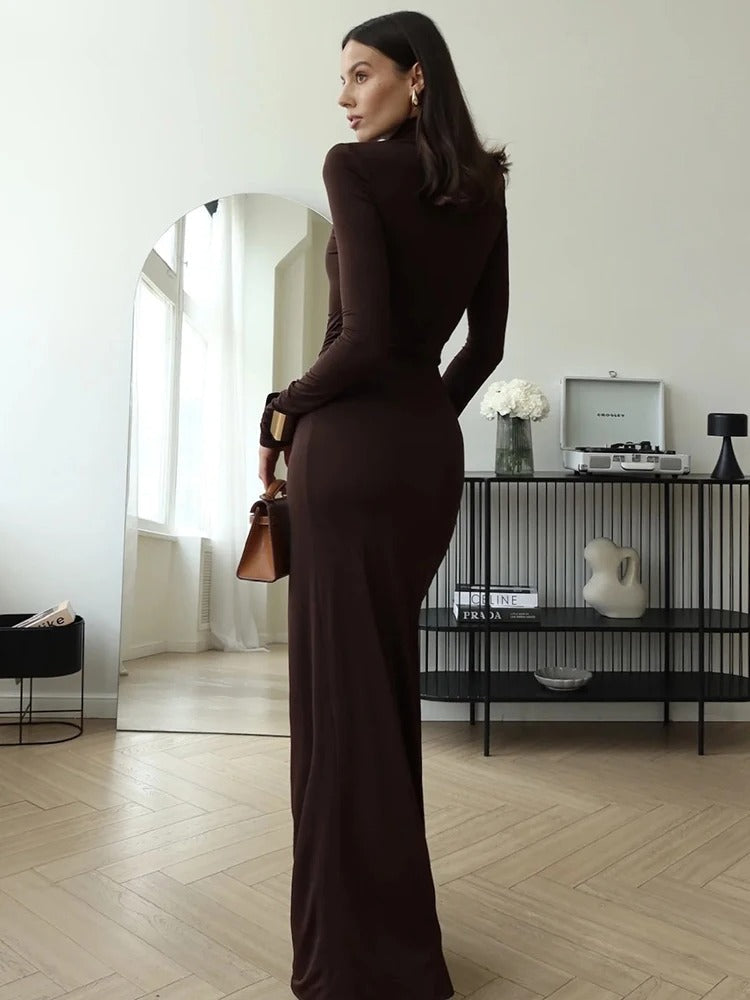Women's Classy Ruched Maxi Dress