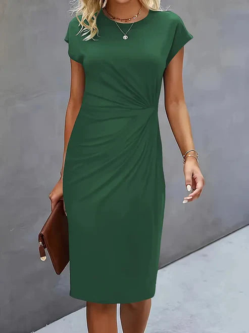Women's Midnight Whisper Draped Midi Dress