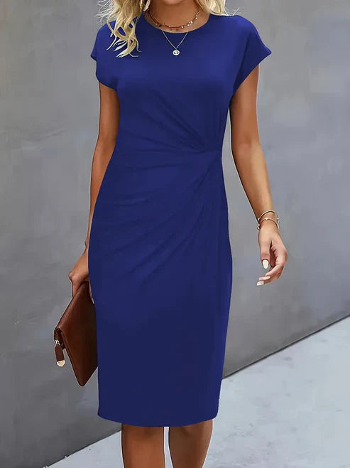 Women's Midnight Whisper Draped Midi Dress