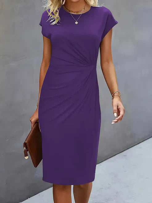 Women's Midnight Whisper Draped Midi Dress