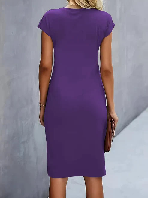 Women's Midnight Whisper Draped Midi Dress