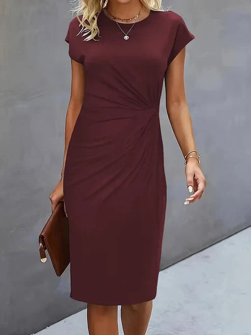 Women's Midnight Whisper Draped Midi Dress