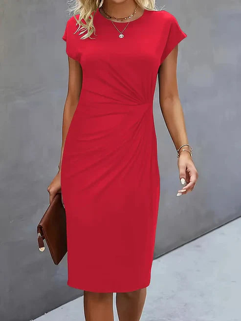 Women's Midnight Whisper Draped Midi Dress