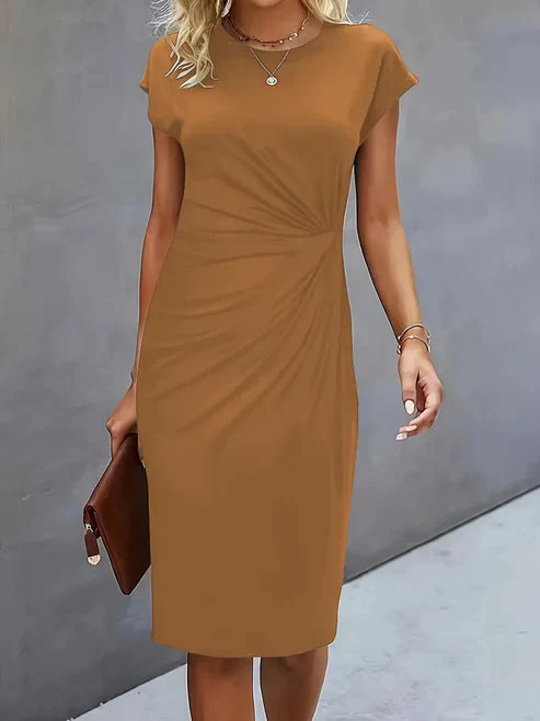 Women's Midnight Whisper Draped Midi Dress