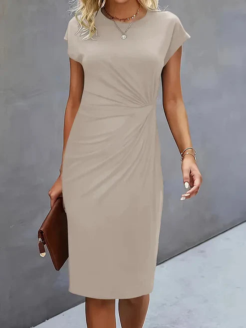 Women's Midnight Whisper Draped Midi Dress