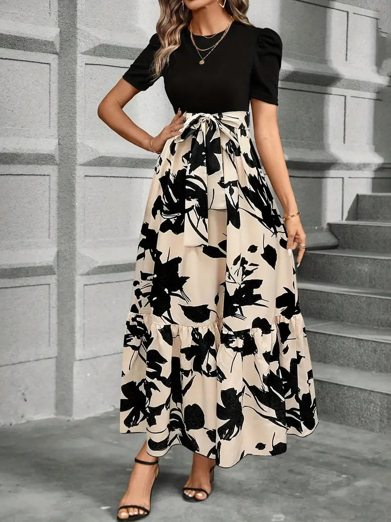 Women's Modern Grace Bow-Tie Waist Maxi Dress