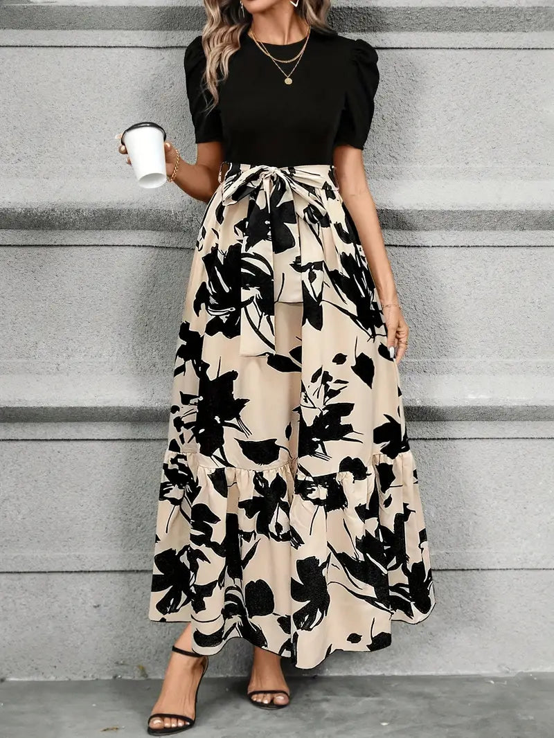 Women's Modern Grace Bow-Tie Waist Maxi Dress