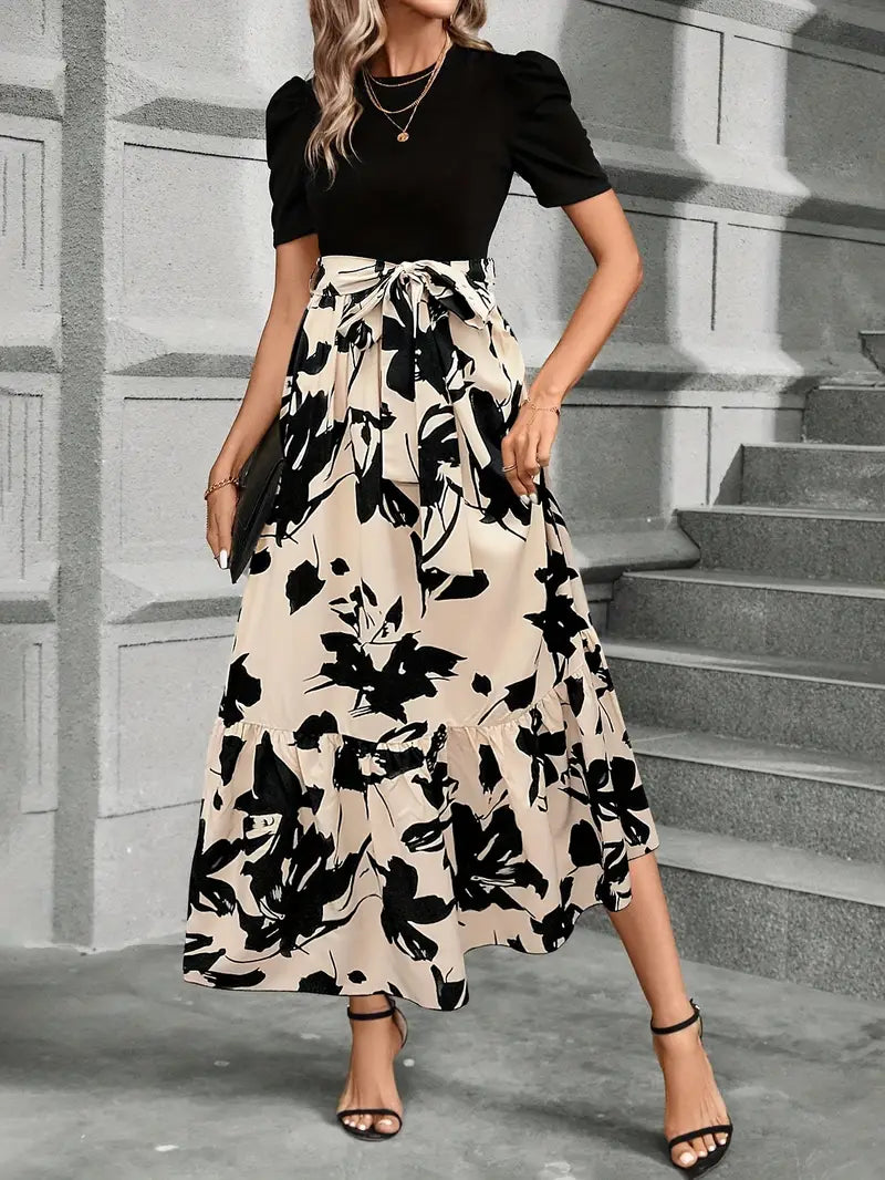 Women's Modern Grace Bow-Tie Waist Maxi Dress
