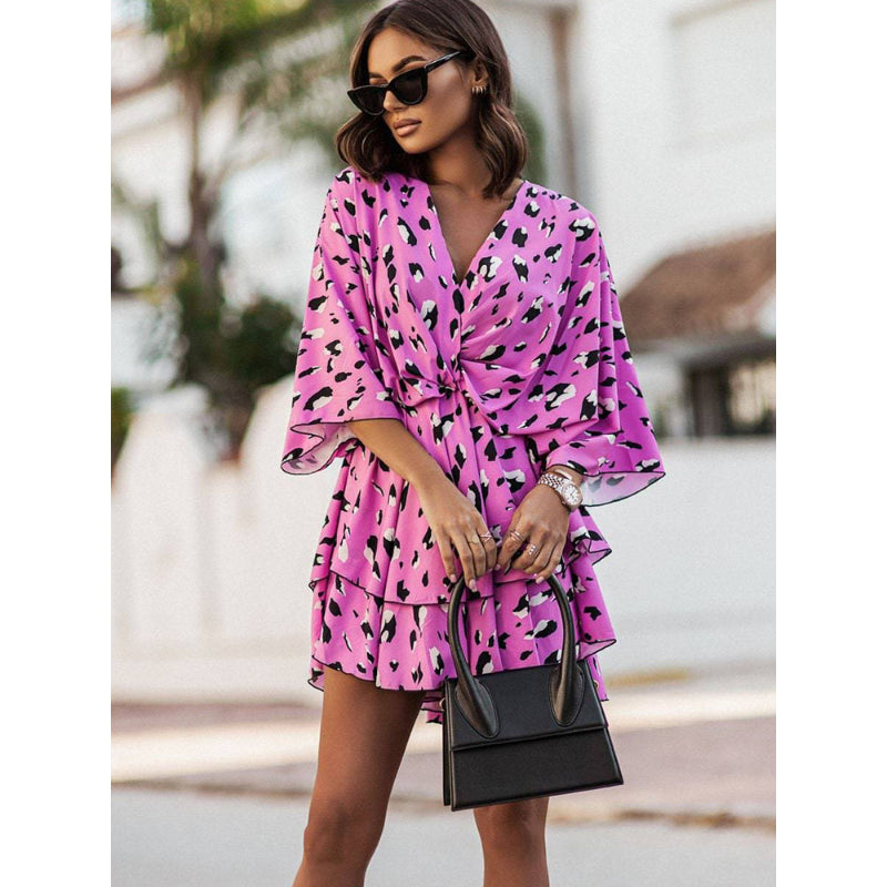 Women's Sunlit Whimsy Twist-Front Mini Dress